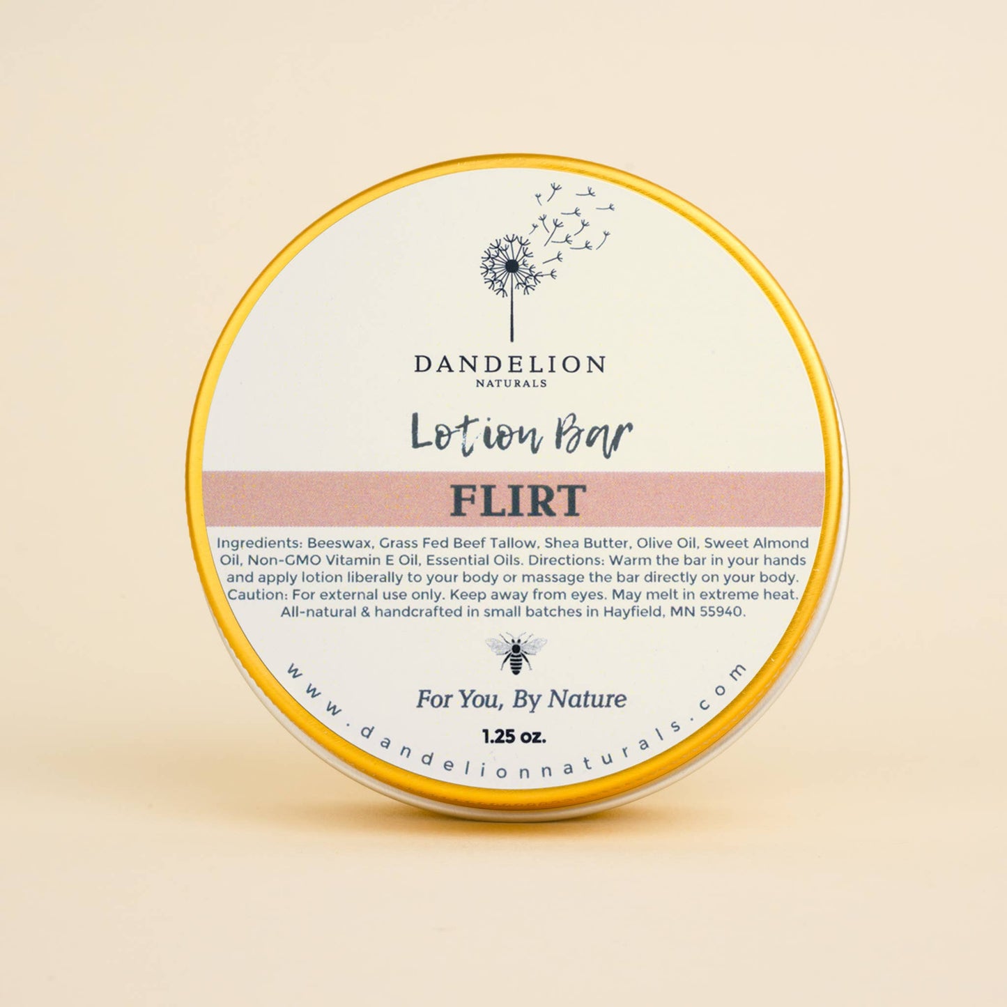 Tallow Lotion Bar with Clary Sage, Geranium, Lavender - Flirt