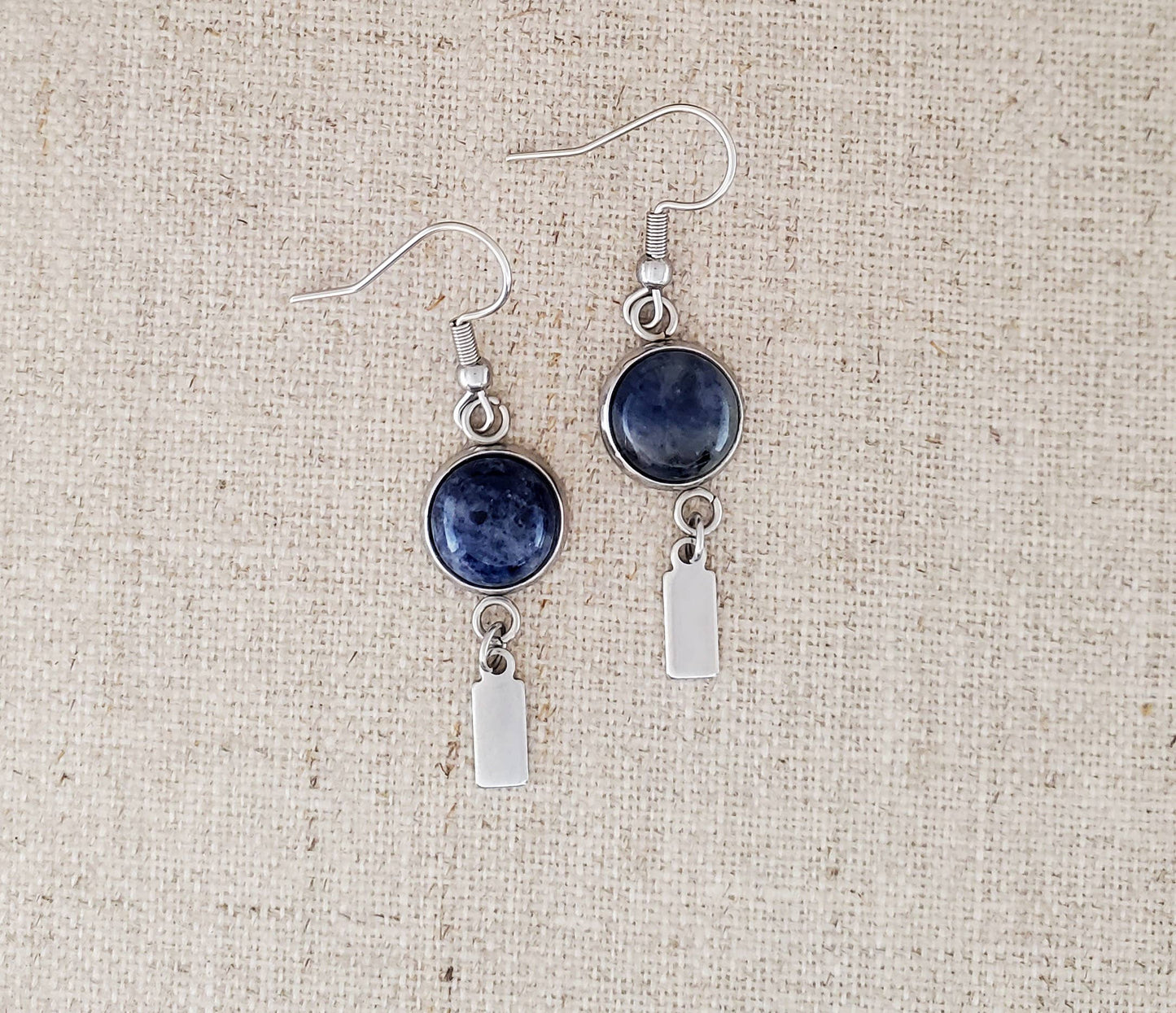 Sodalite & Stainless Earrings