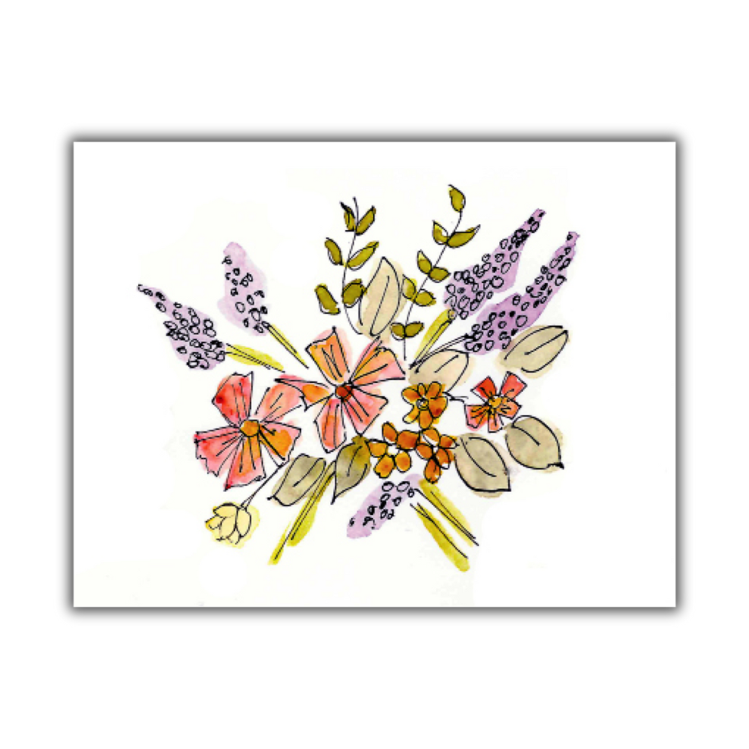 Simple Bouquet Blank Note Card