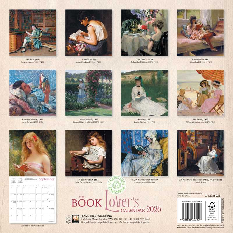 Book Lover's Wall Calendar 2026 (Art Calendar) by