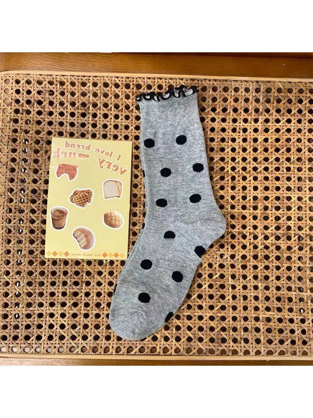 Playful Dot Frill Edge Crew Socks