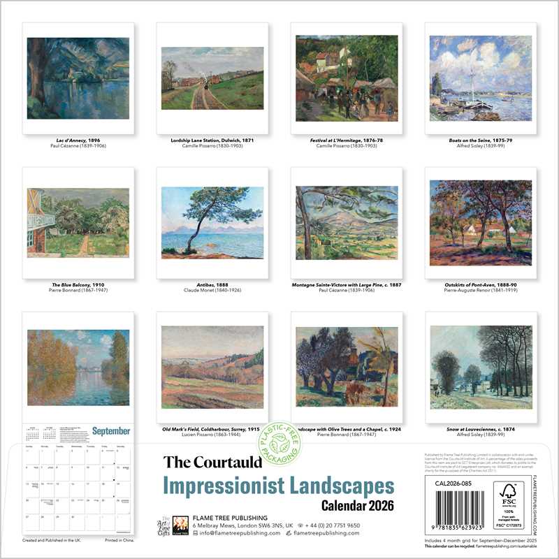 Courtauld: Impressionist Landscapes Wall Calendar 2026 (Art Calendar)
