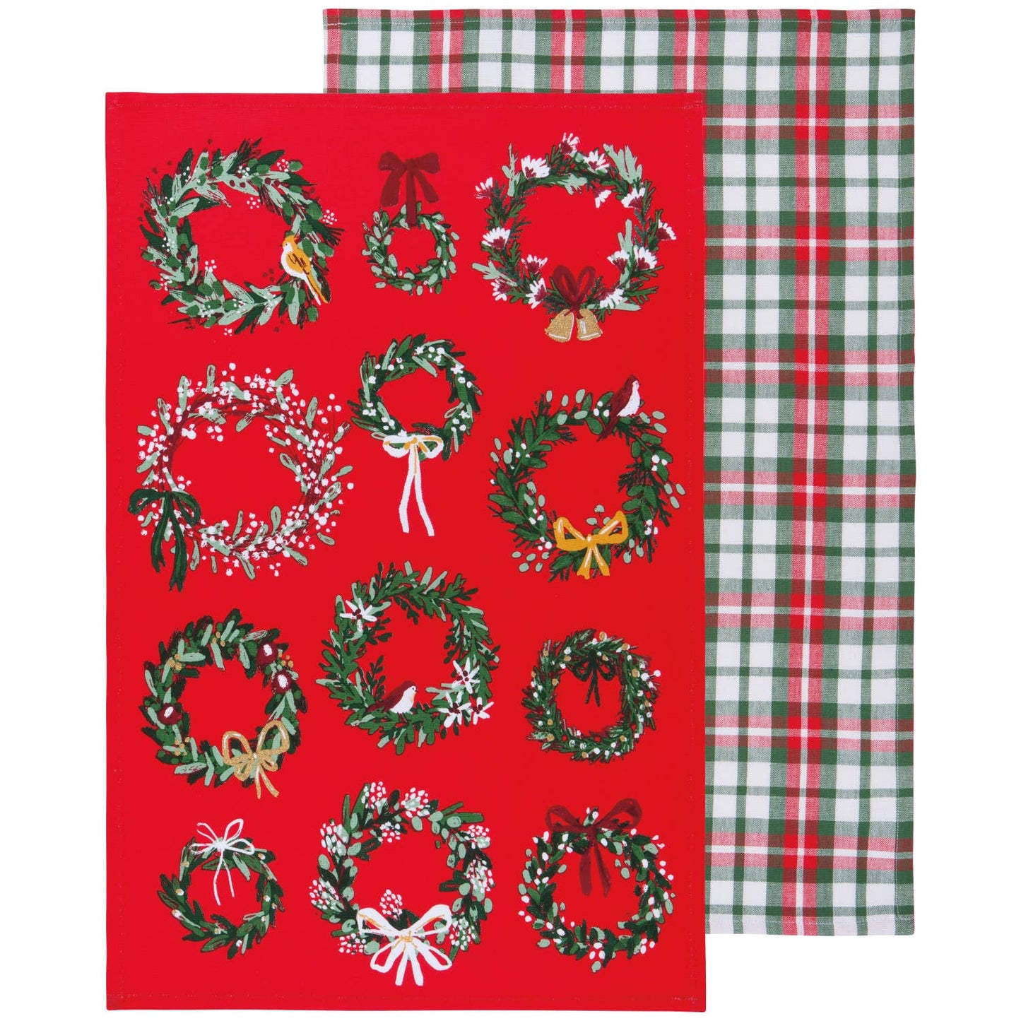 Wreaths Christmas Dishtowels, Set of 2