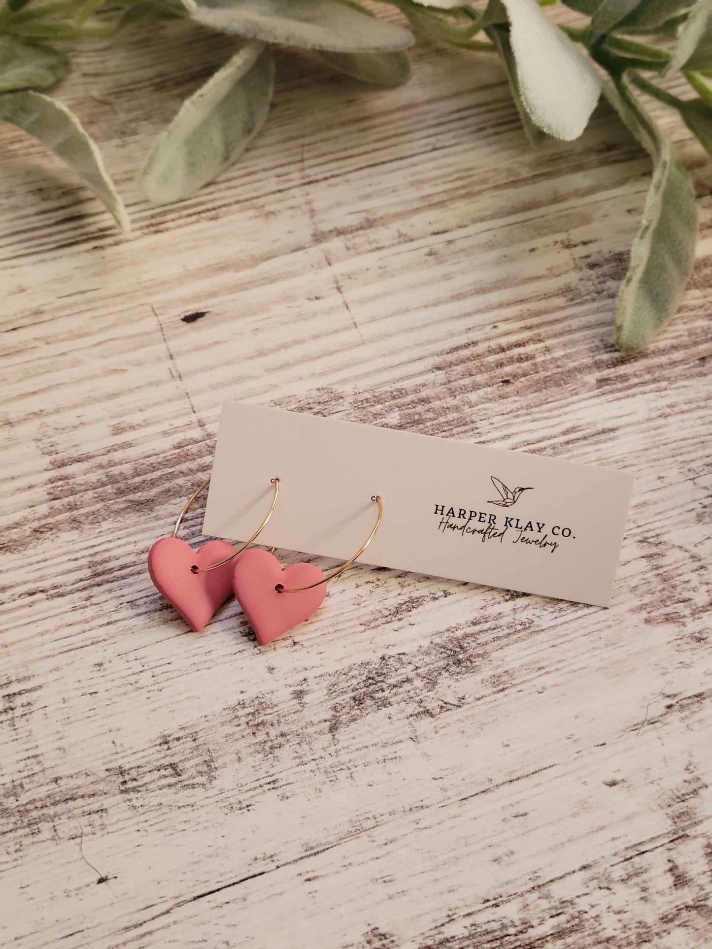 The Heart Hoops- Polymer Clay Hoop Earrings