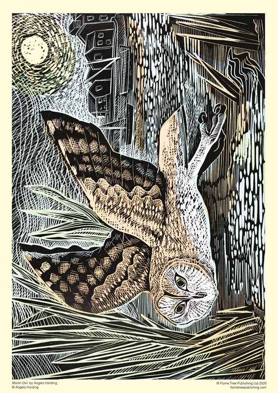 Adult Sustainable Jigsaw Puzzle Angela Harding: Marsh Owl
