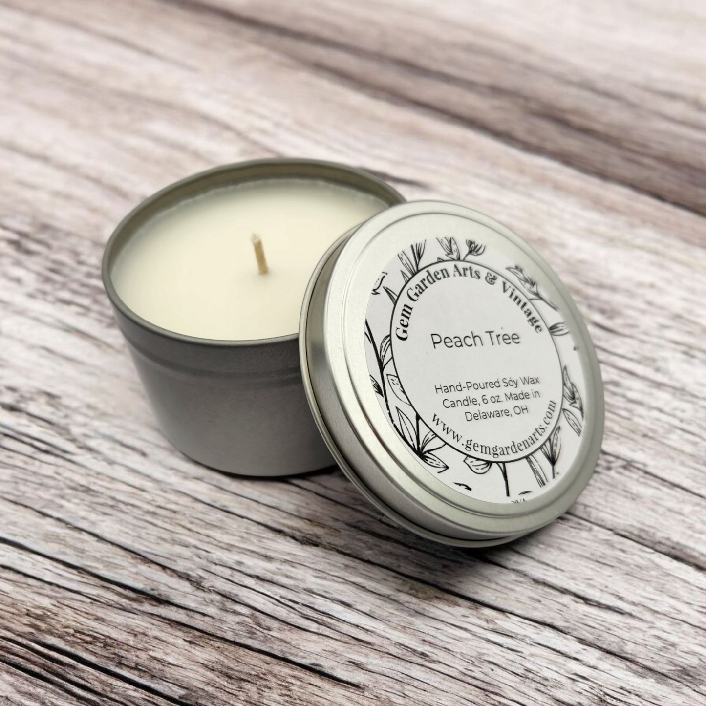 Peach Tree Hand-Poured Soy Wax Candle, 6 oz