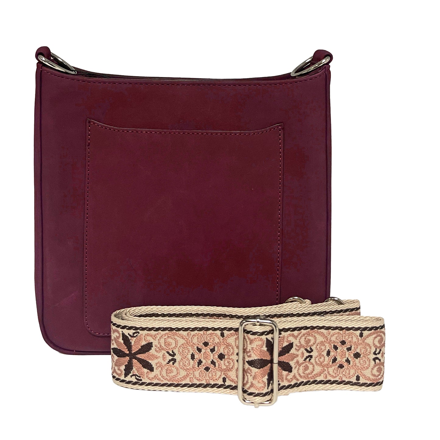 "Ashley" Suede Vegan Leather Crossbody