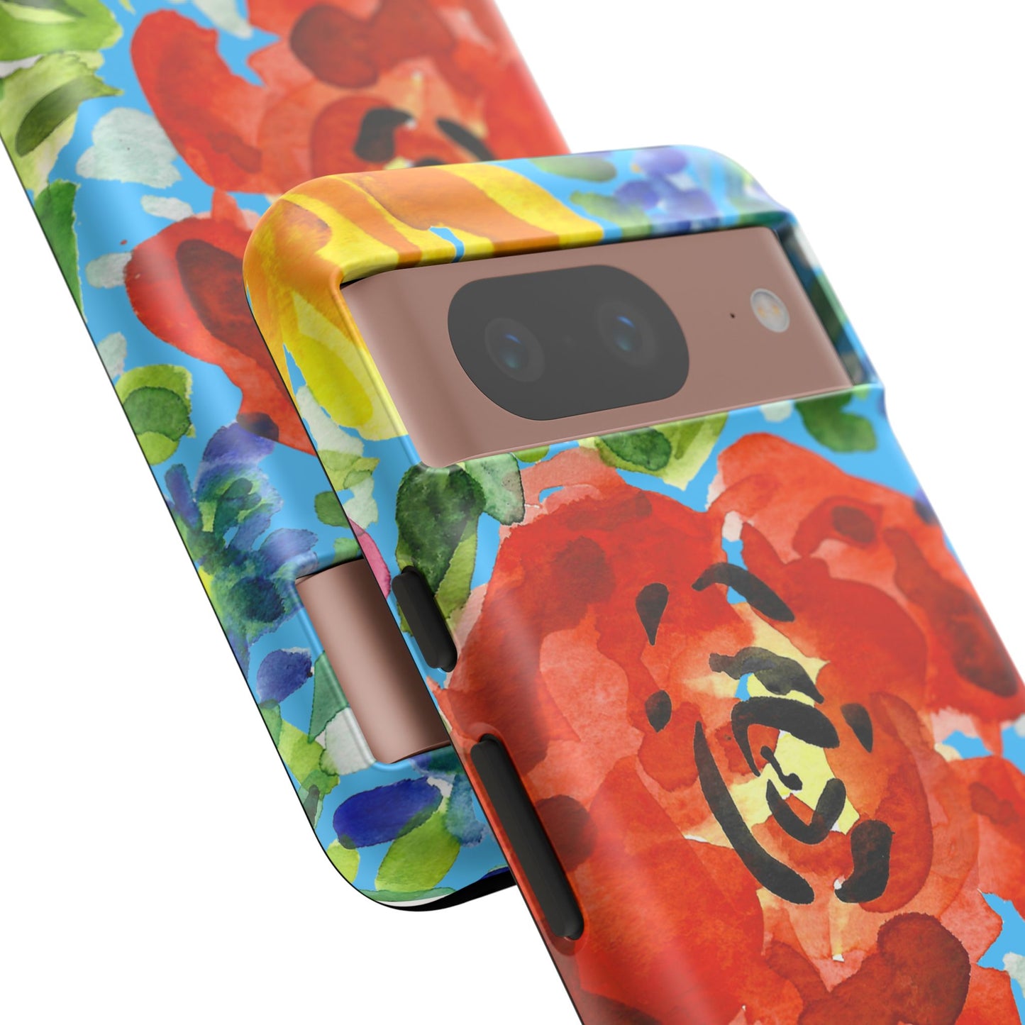 Vibrant Floral Phone Case - Tough Cases with Colorful Rose Design