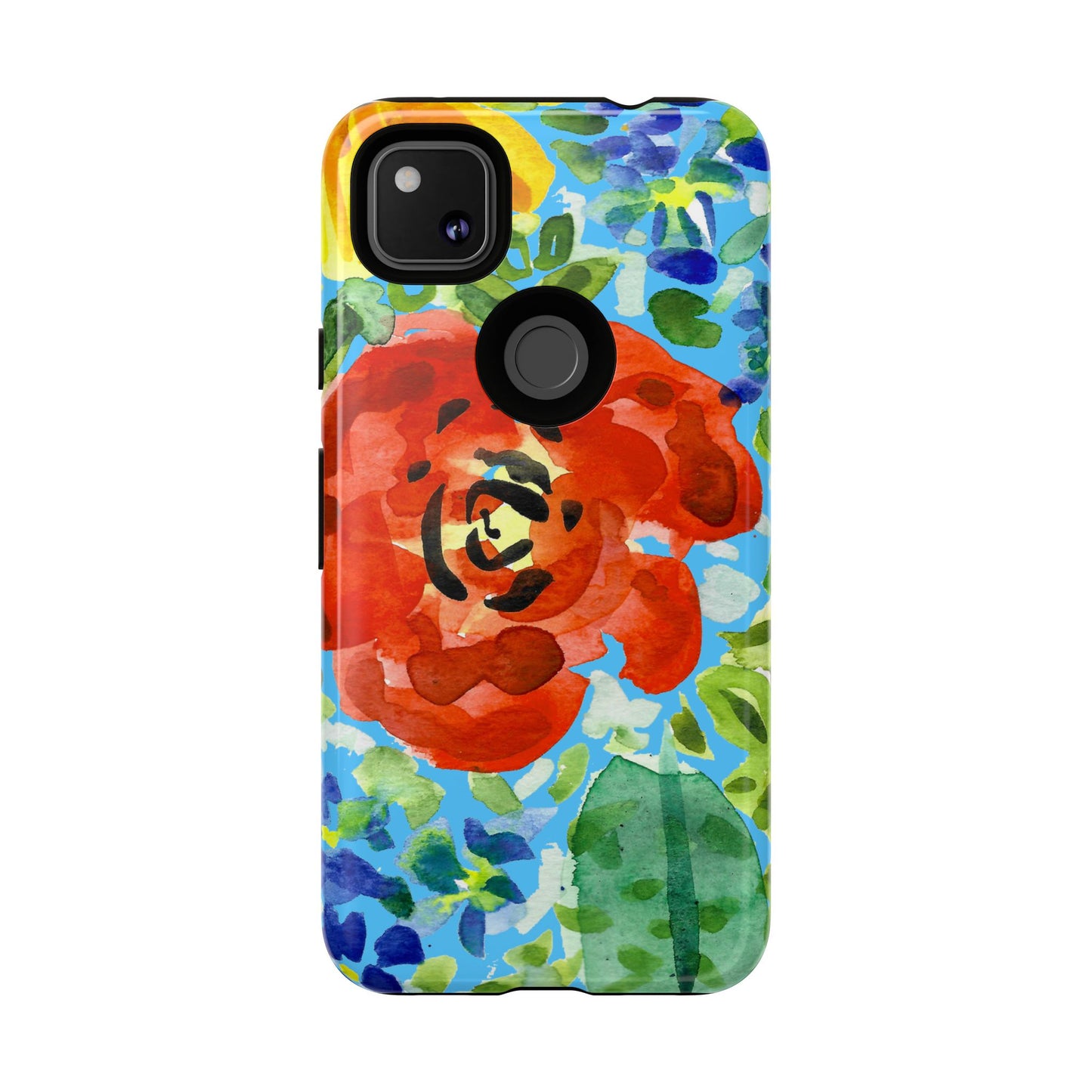 Vibrant Floral Phone Case - Tough Cases with Colorful Rose Design