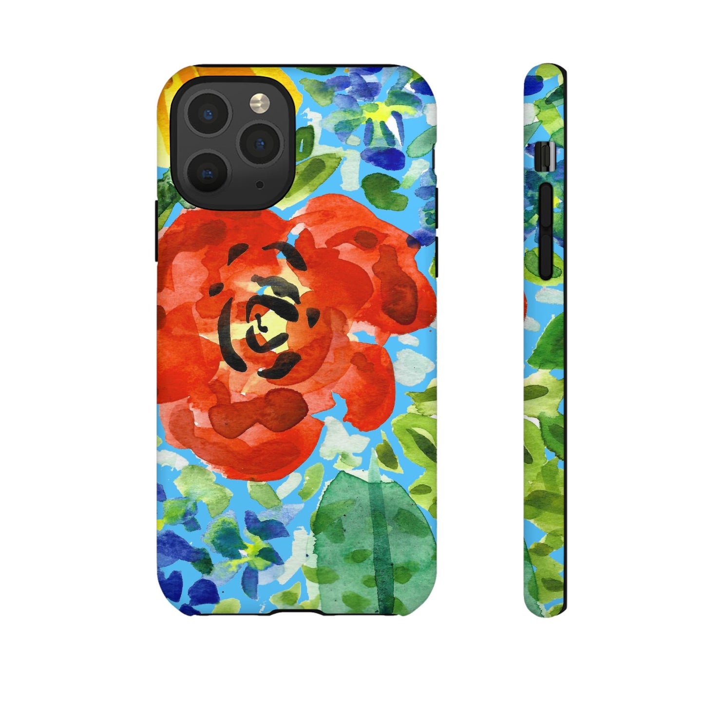Vibrant Floral Phone Case - Tough Cases with Colorful Rose Design