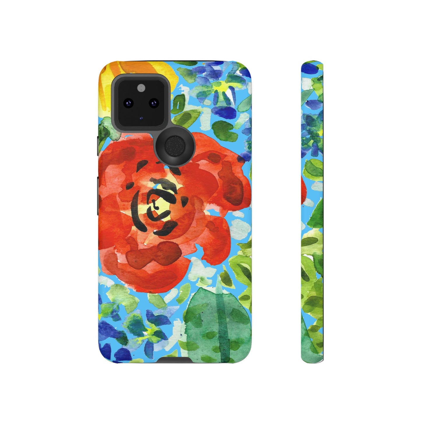 Vibrant Floral Phone Case - Tough Cases with Colorful Rose Design