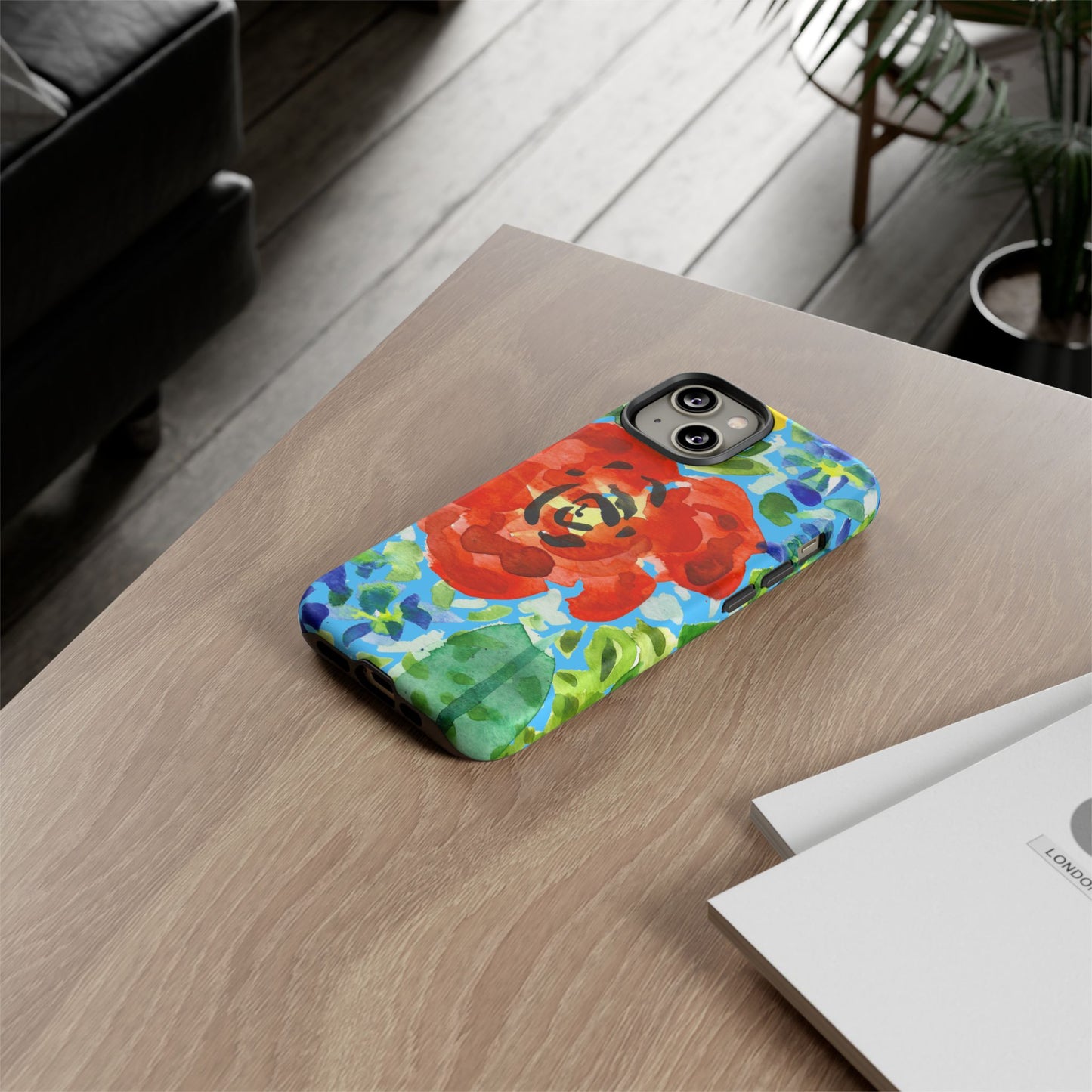 Vibrant Floral Phone Case - Tough Cases with Colorful Rose Design
