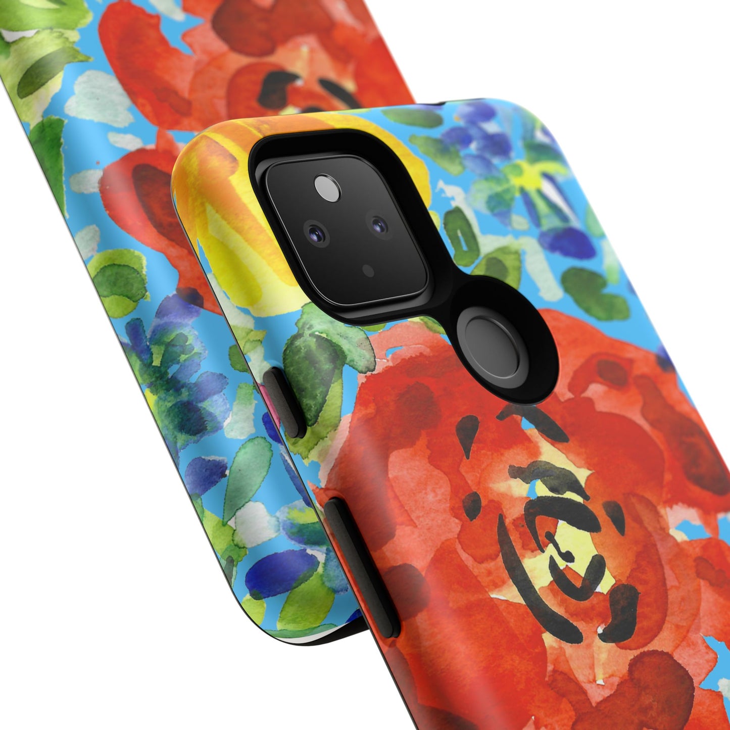 Vibrant Floral Phone Case - Tough Cases with Colorful Rose Design