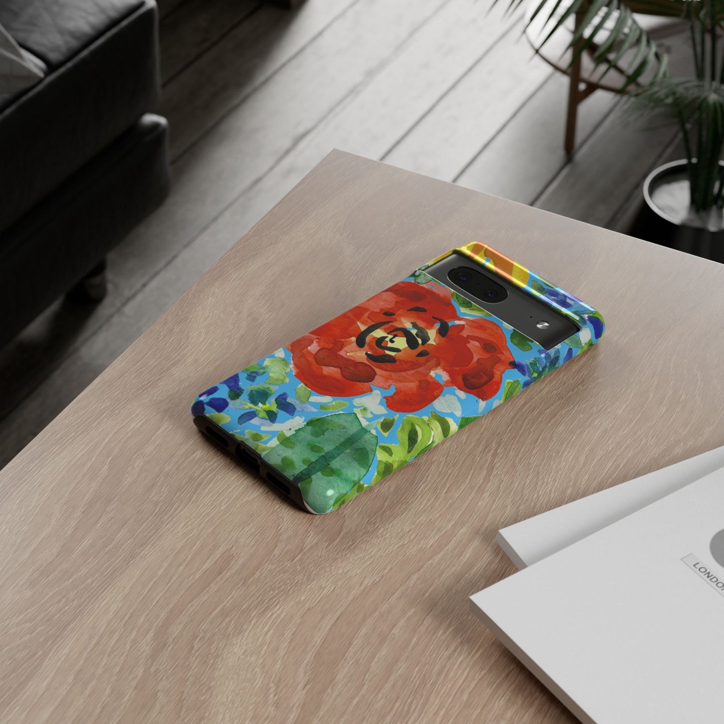 Vibrant Floral Phone Case - Tough Cases with Colorful Rose Design