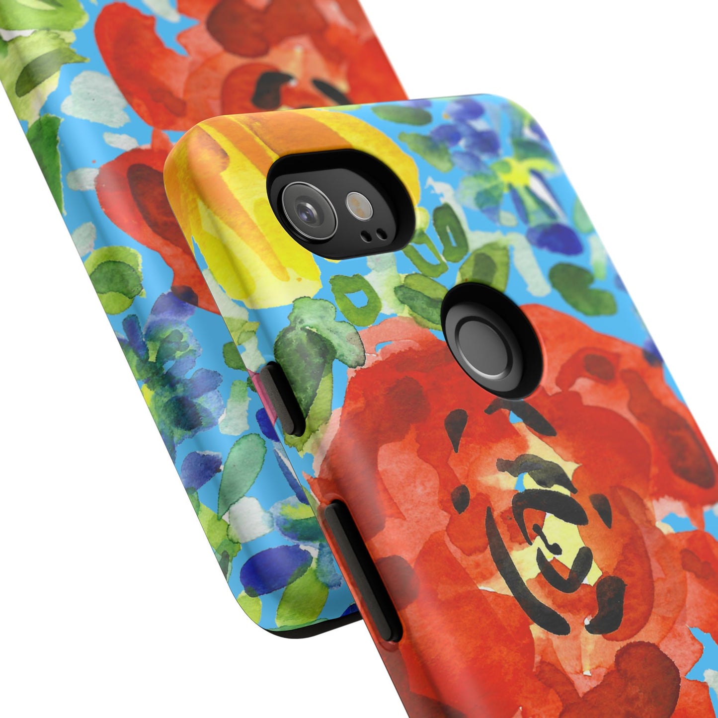 Vibrant Floral Phone Case - Tough Cases with Colorful Rose Design