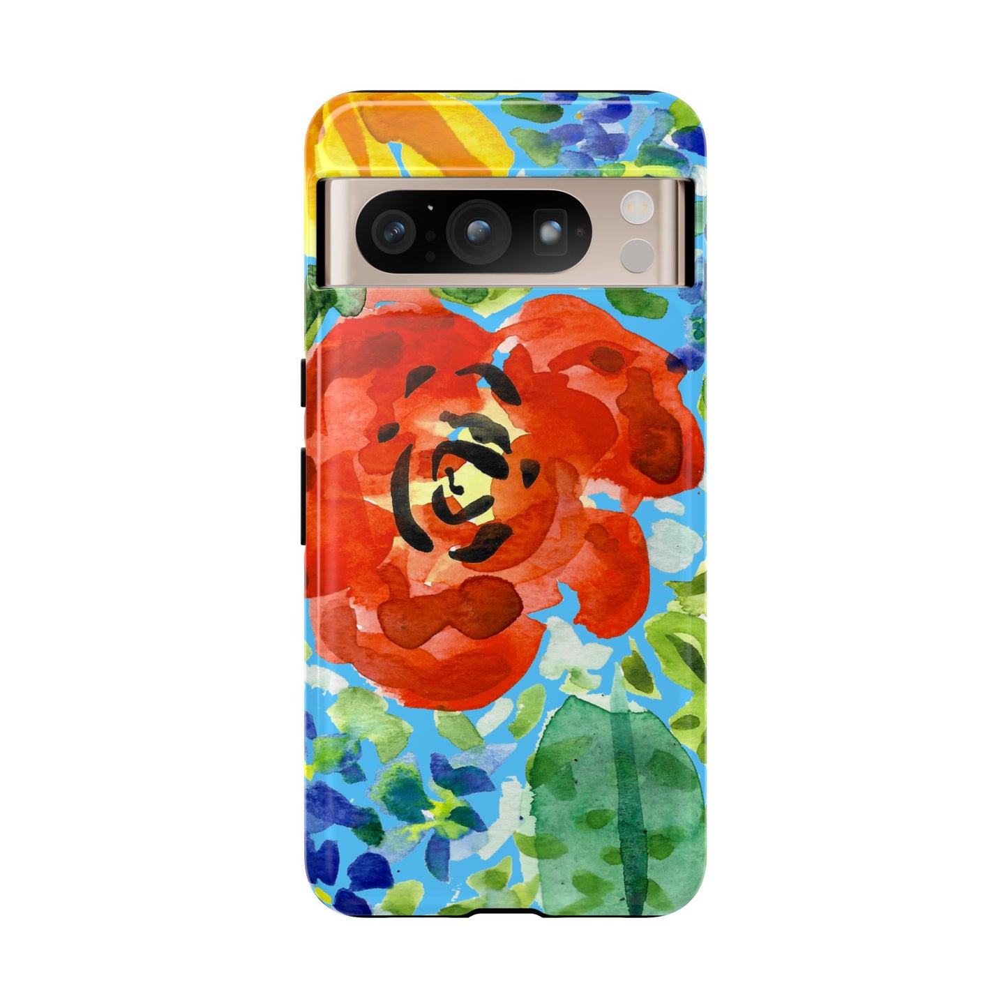 Vibrant Floral Phone Case - Tough Cases with Colorful Rose Design