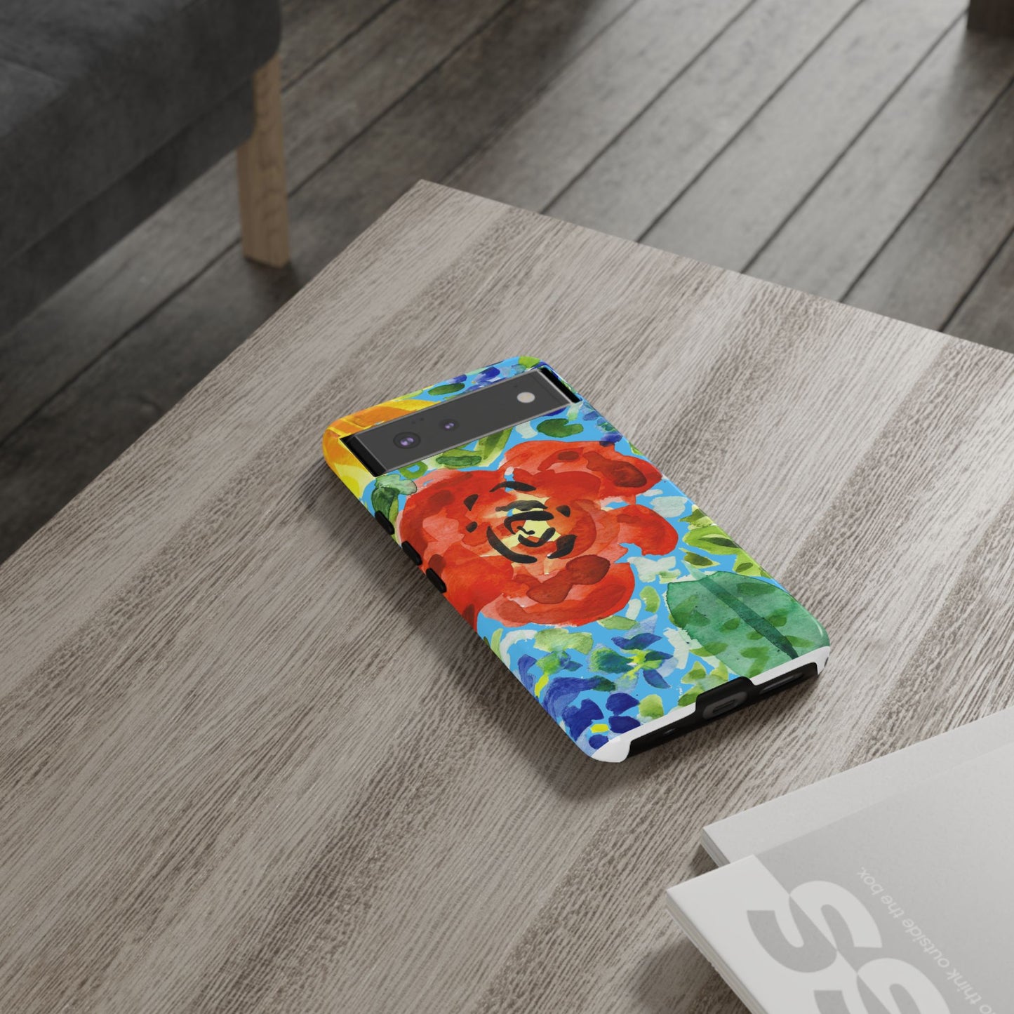 Vibrant Floral Phone Case - Tough Cases with Colorful Rose Design
