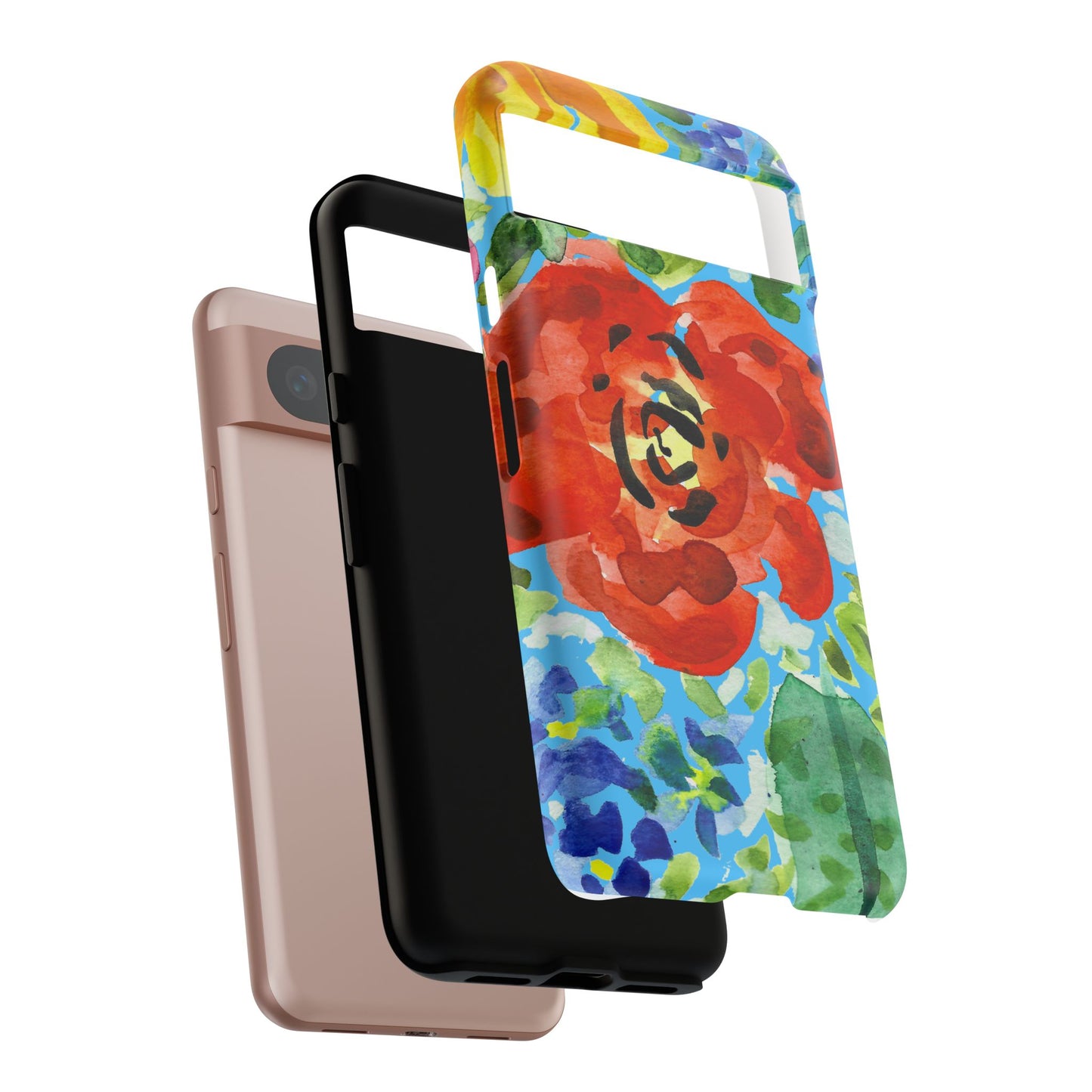 Vibrant Floral Phone Case - Tough Cases with Colorful Rose Design