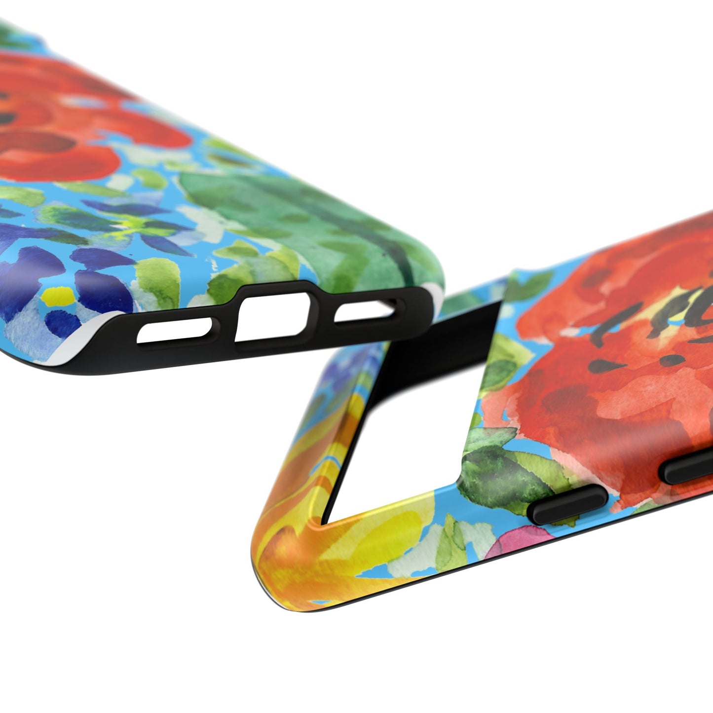 Vibrant Floral Phone Case - Tough Cases with Colorful Rose Design