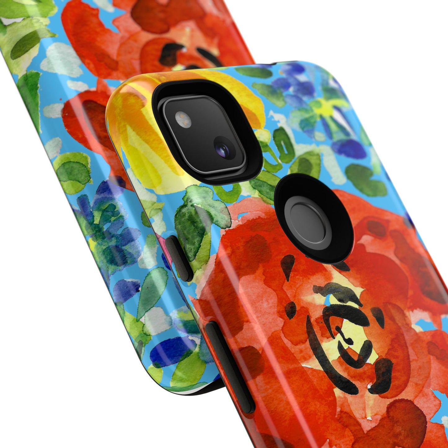Vibrant Floral Phone Case - Tough Cases with Colorful Rose Design