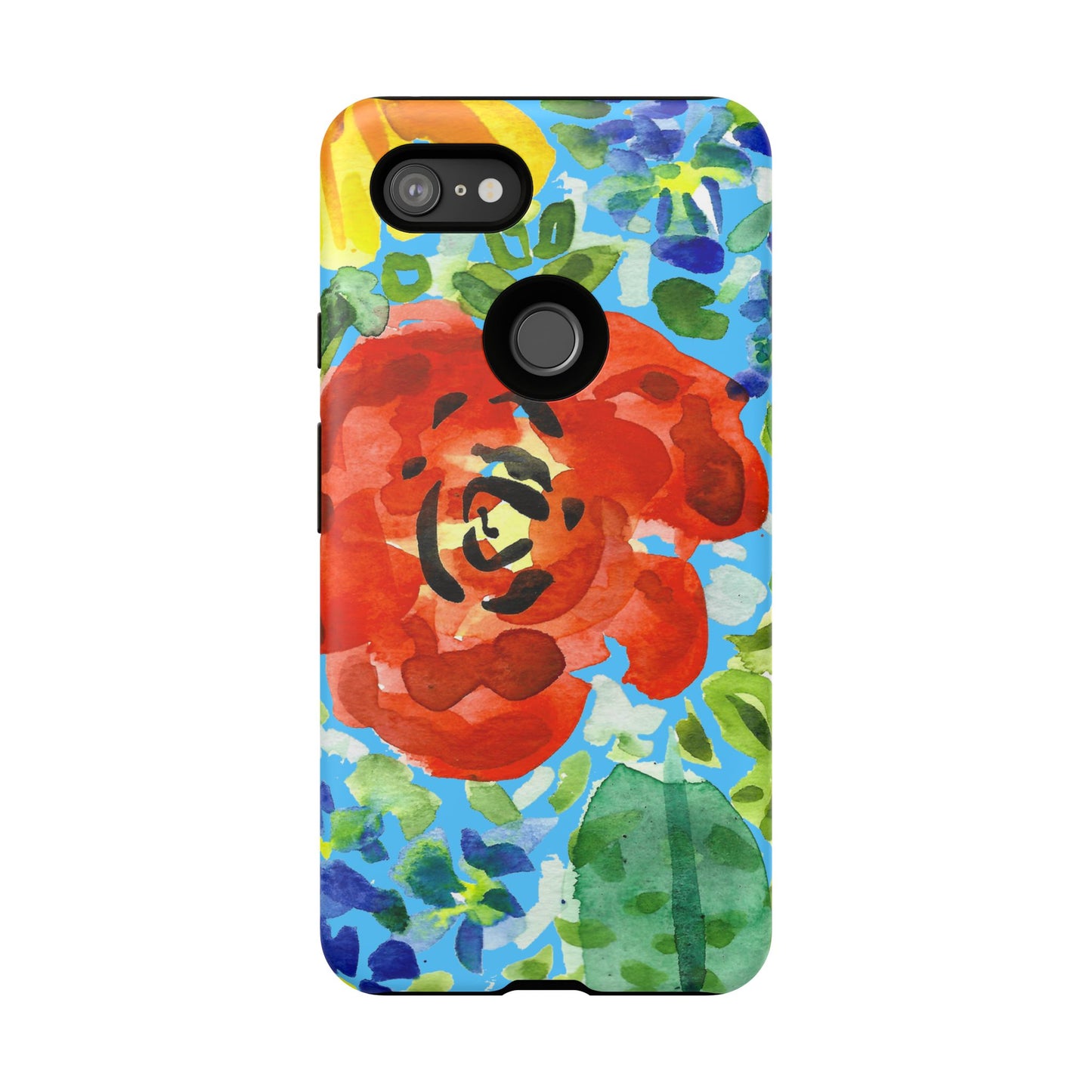 Vibrant Floral Phone Case - Tough Cases with Colorful Rose Design