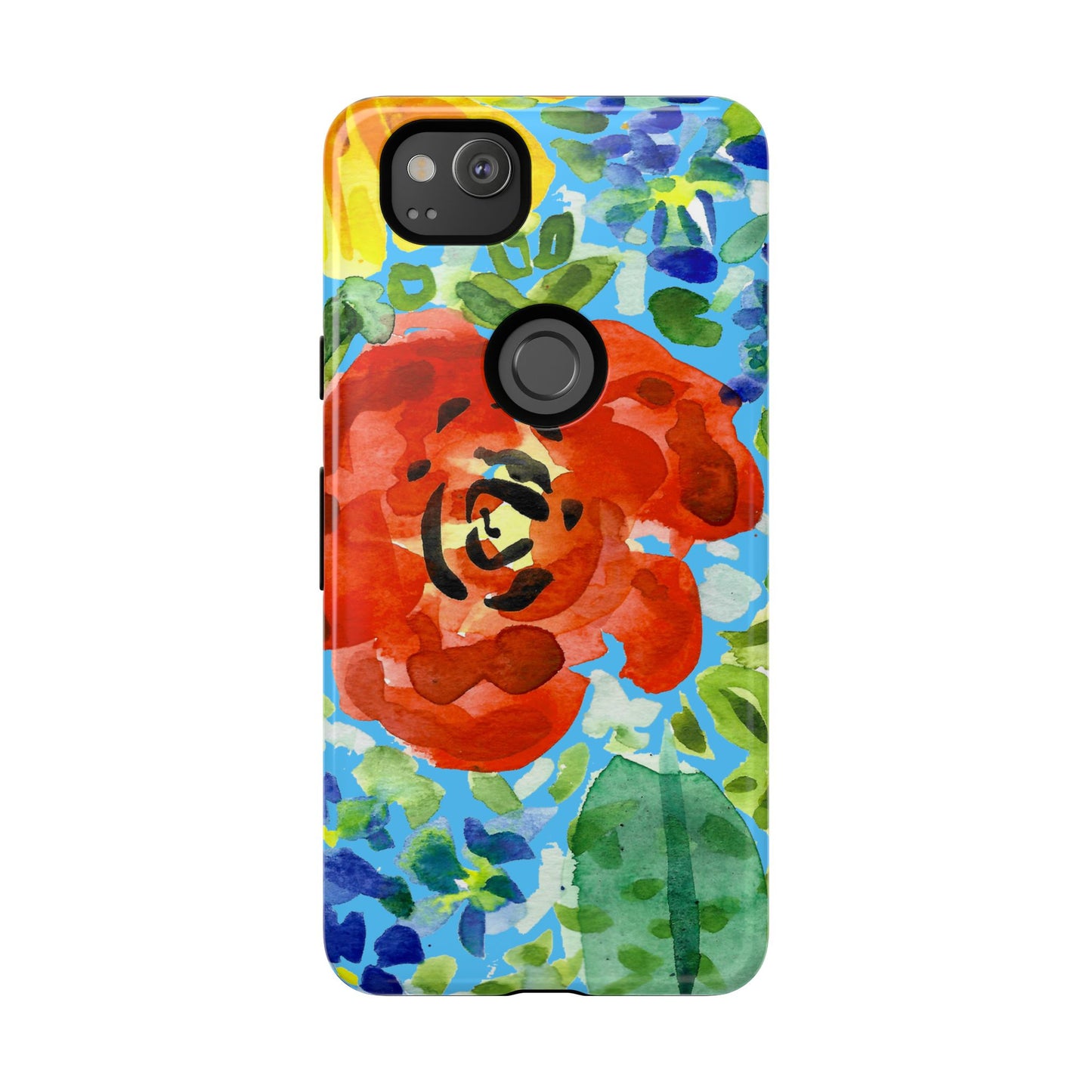 Vibrant Floral Phone Case - Tough Cases with Colorful Rose Design
