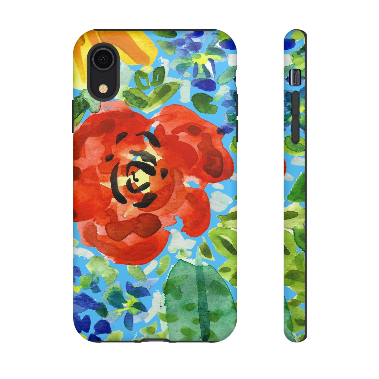 Vibrant Floral Phone Case - Tough Cases with Colorful Rose Design