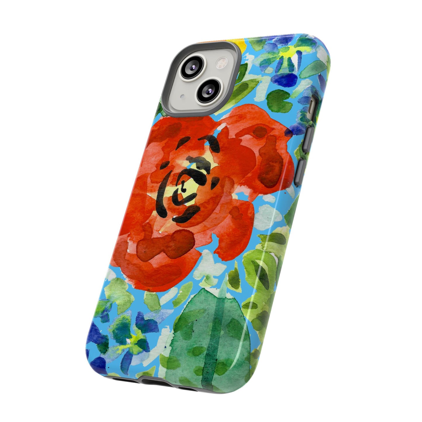 Vibrant Floral Phone Case - Tough Cases with Colorful Rose Design