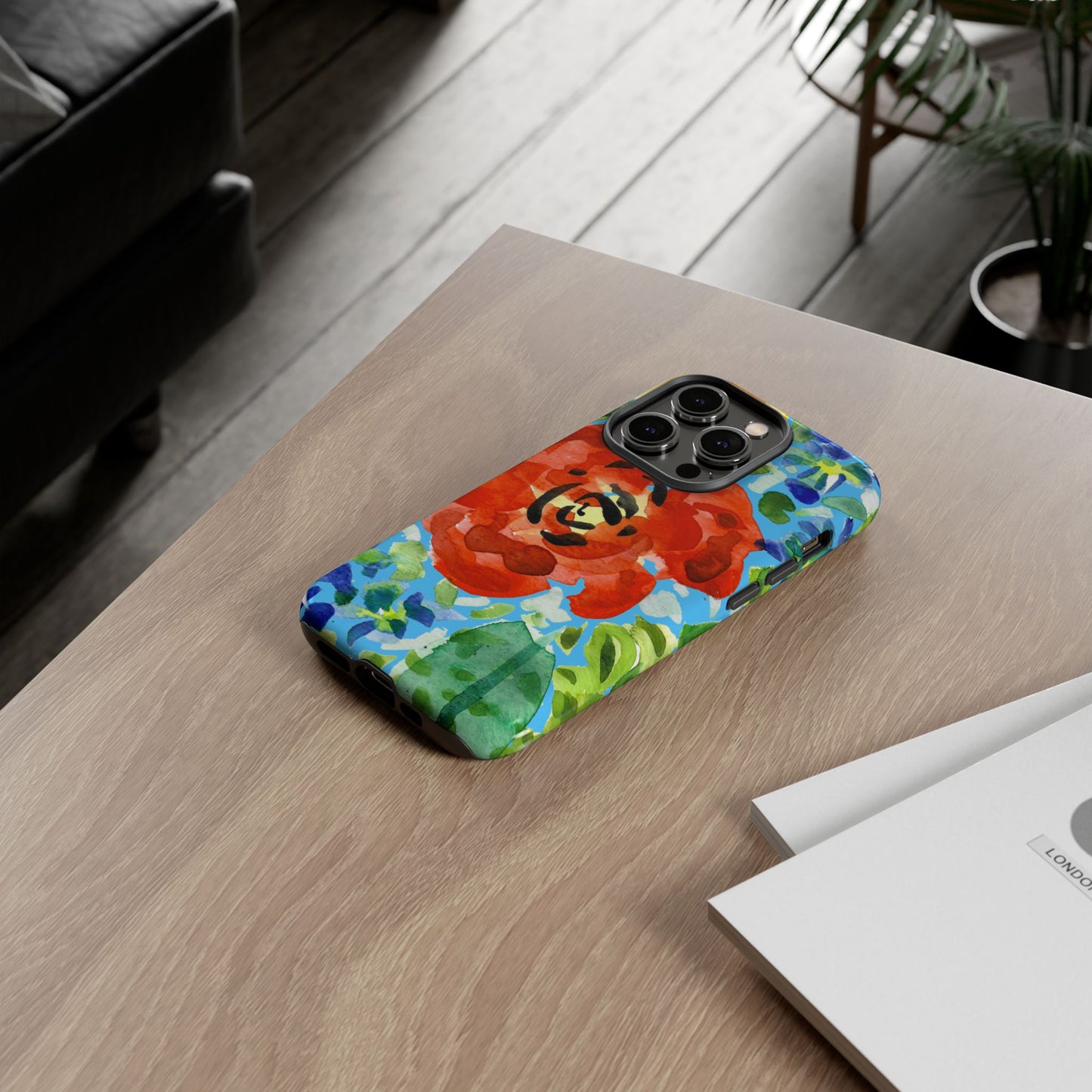 Vibrant Floral Phone Case - Tough Cases with Colorful Rose Design