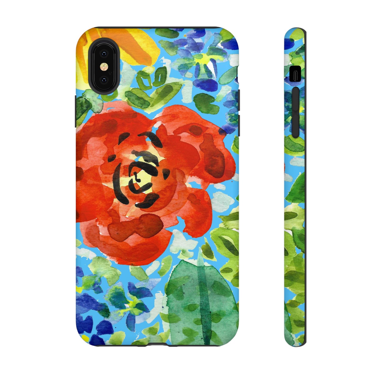 Vibrant Floral Phone Case - Tough Cases with Colorful Rose Design