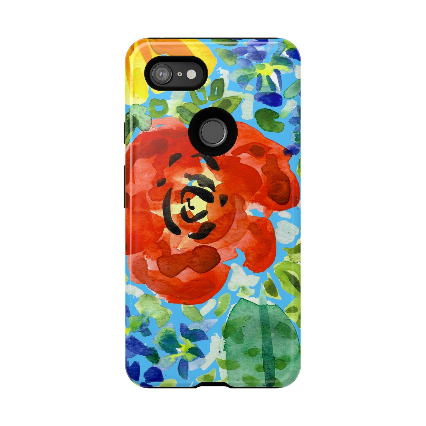 Vibrant Floral Phone Case - Tough Cases with Colorful Rose Design