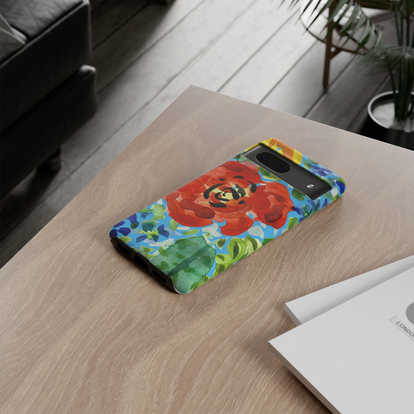 Vibrant Floral Phone Case - Tough Cases with Colorful Rose Design