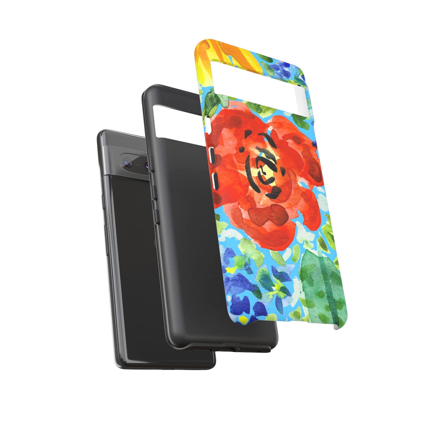 Vibrant Floral Phone Case - Tough Cases with Colorful Rose Design