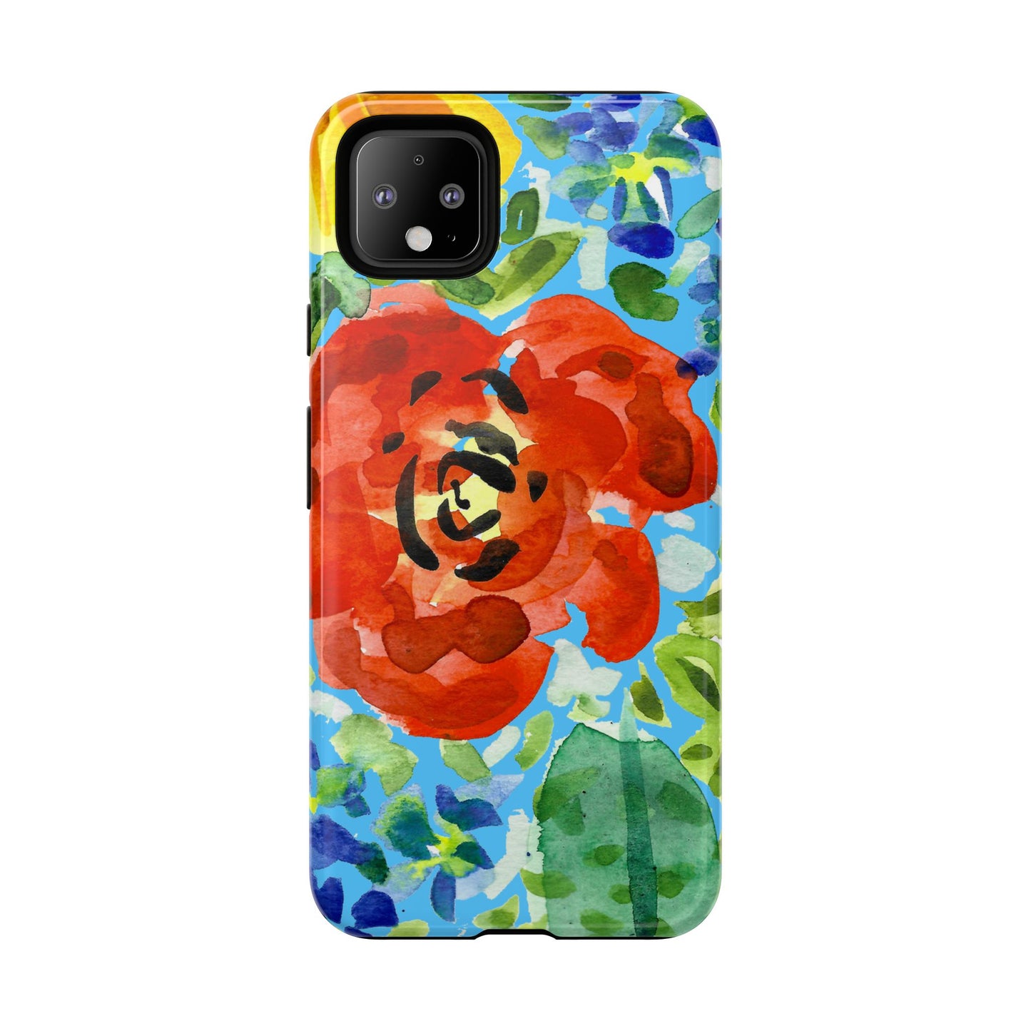 Vibrant Floral Phone Case - Tough Cases with Colorful Rose Design