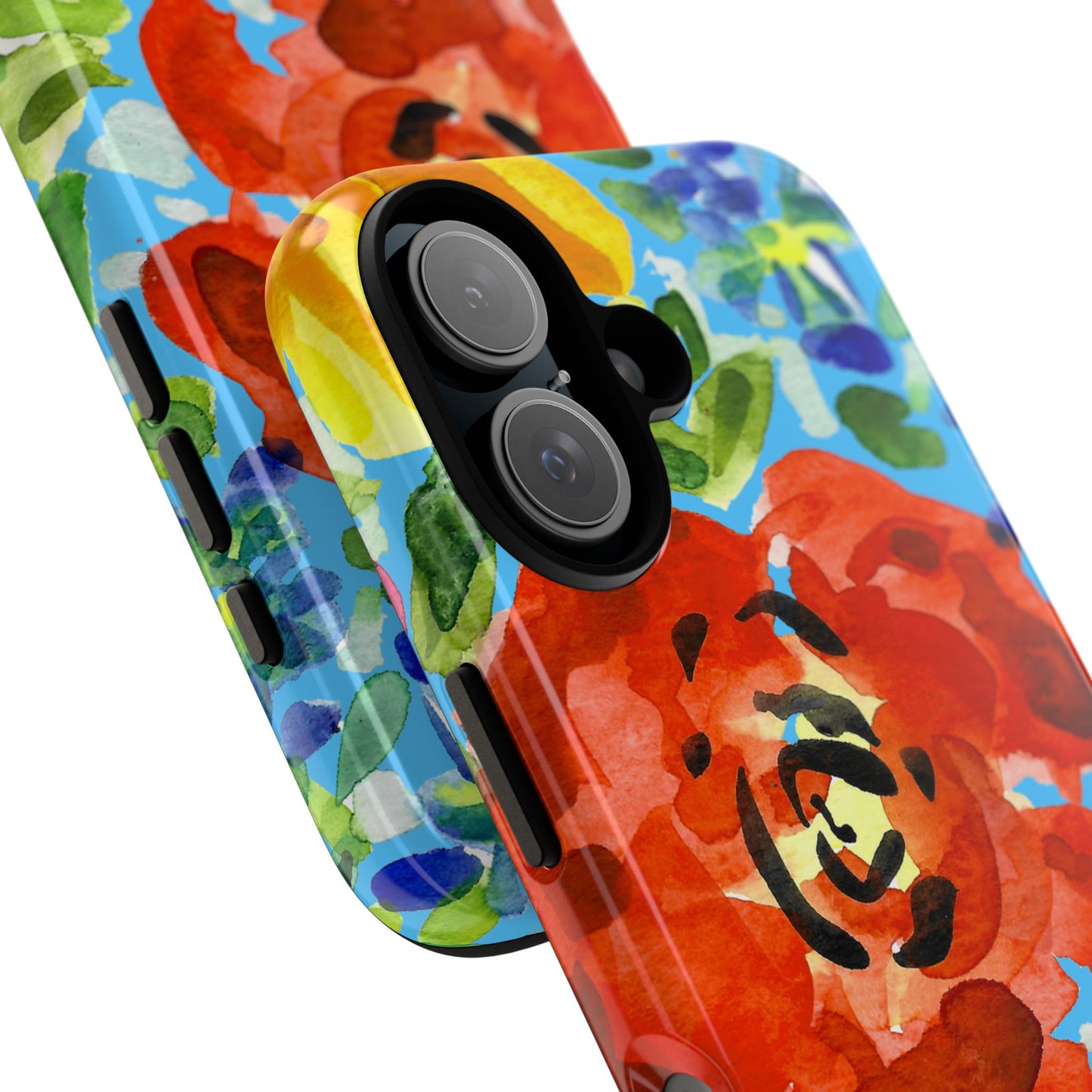 Vibrant Floral Phone Case - Tough Cases with Colorful Rose Design