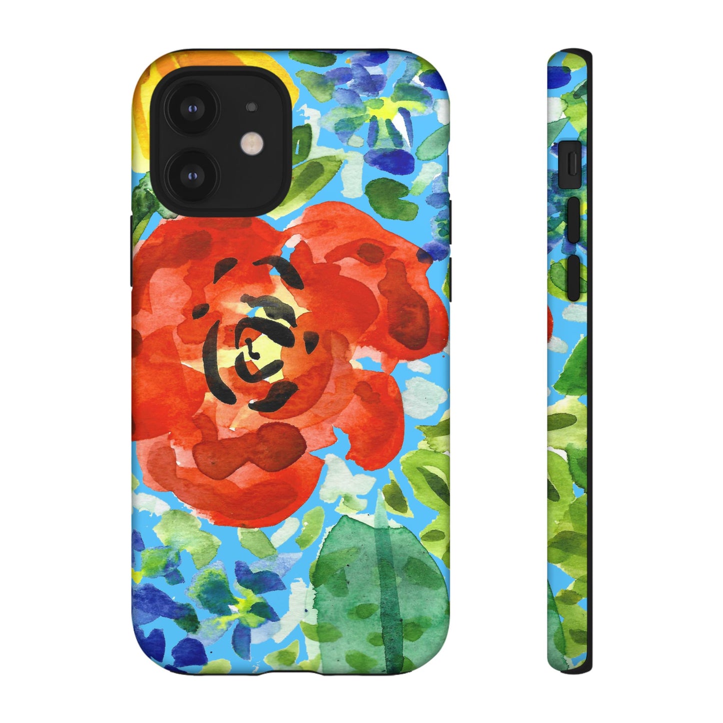 Vibrant Floral Phone Case - Tough Cases with Colorful Rose Design