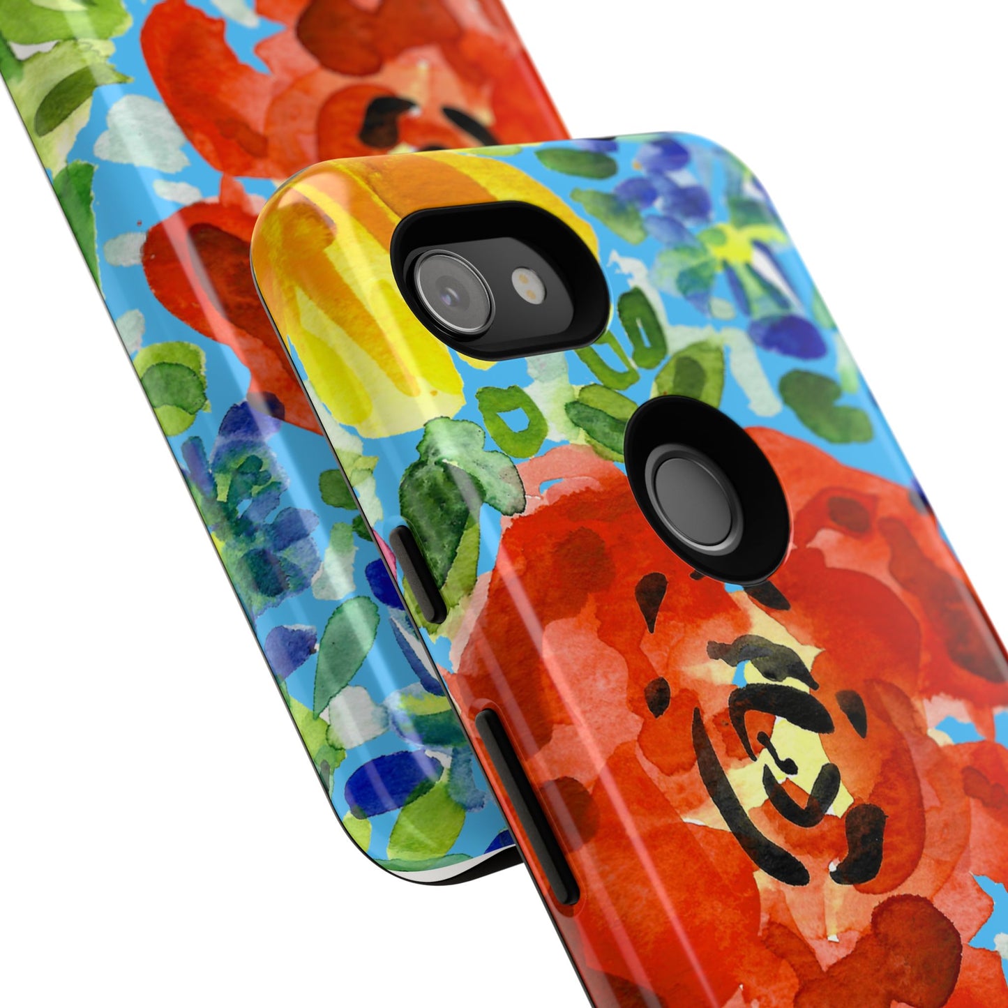 Vibrant Floral Phone Case - Tough Cases with Colorful Rose Design