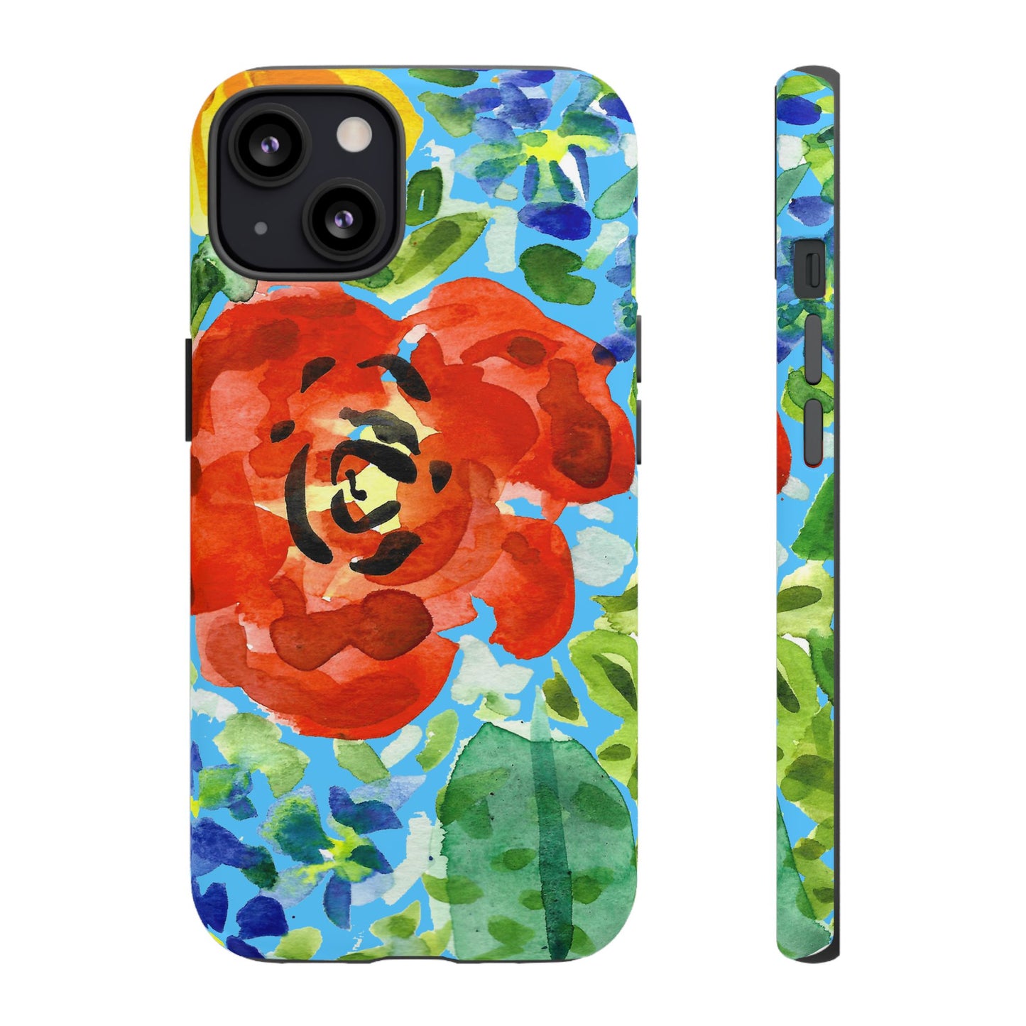 Vibrant Floral Phone Case - Tough Cases with Colorful Rose Design