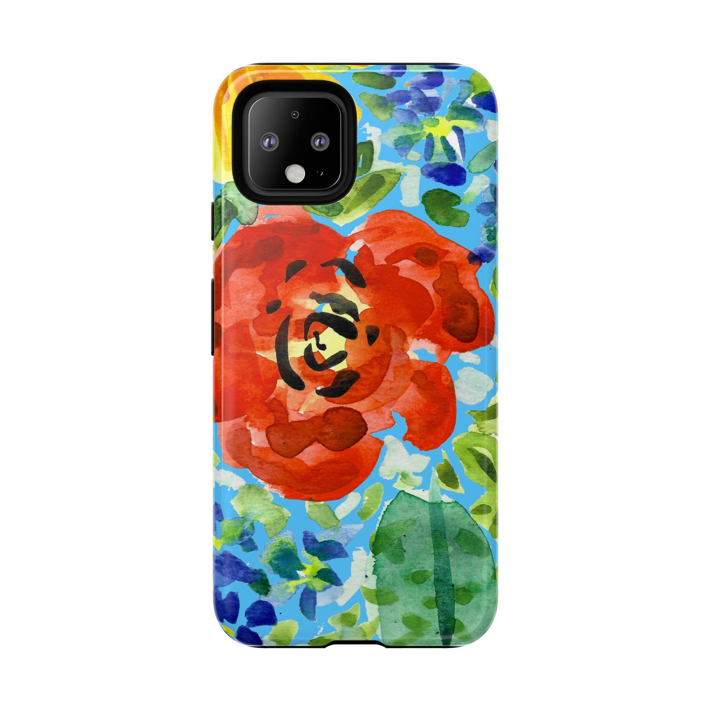 Vibrant Floral Phone Case - Tough Cases with Colorful Rose Design