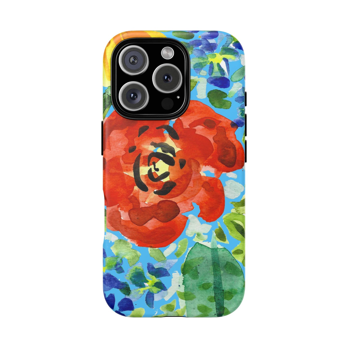 Vibrant Floral Phone Case - Tough Cases with Colorful Rose Design
