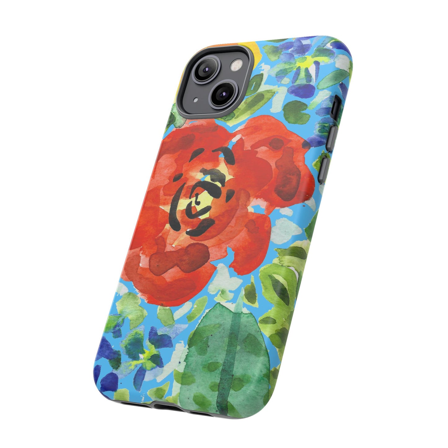 Vibrant Floral Phone Case - Tough Cases with Colorful Rose Design