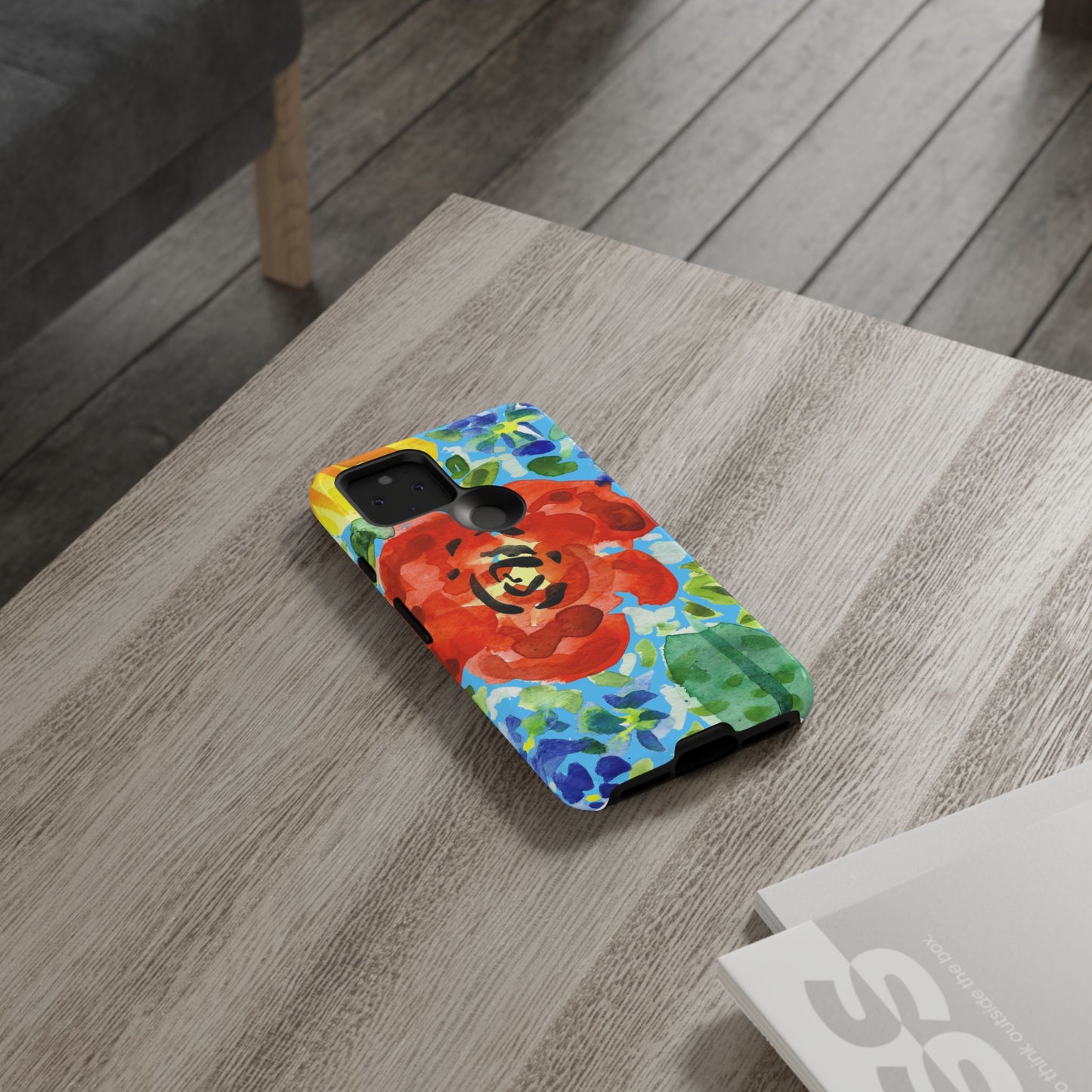 Vibrant Floral Phone Case - Tough Cases with Colorful Rose Design
