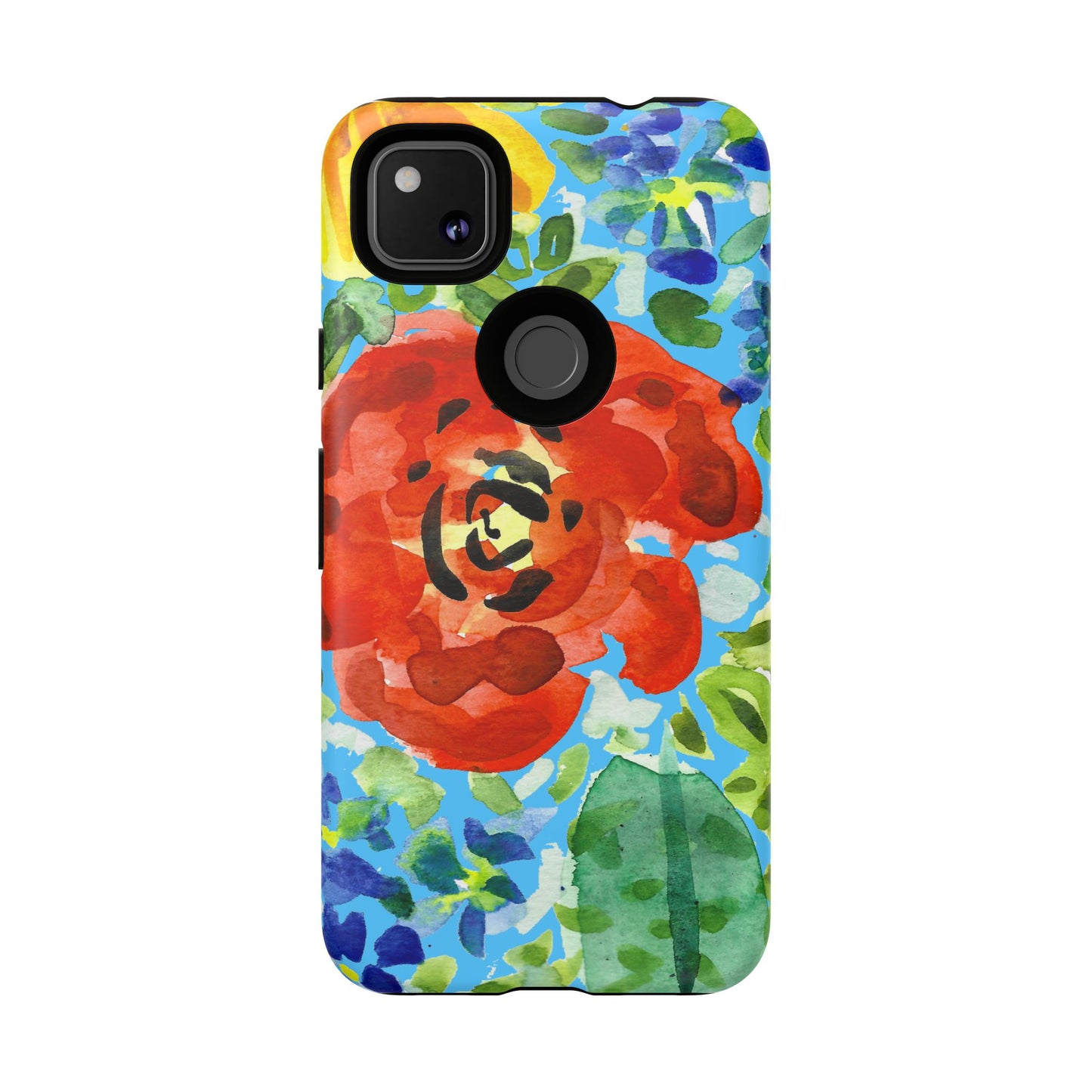 Vibrant Floral Phone Case - Tough Cases with Colorful Rose Design