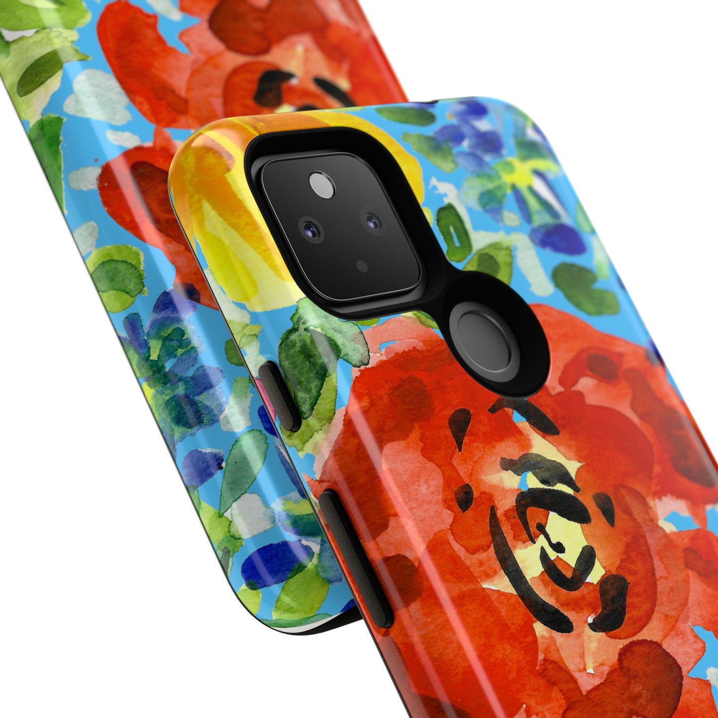 Vibrant Floral Phone Case - Tough Cases with Colorful Rose Design
