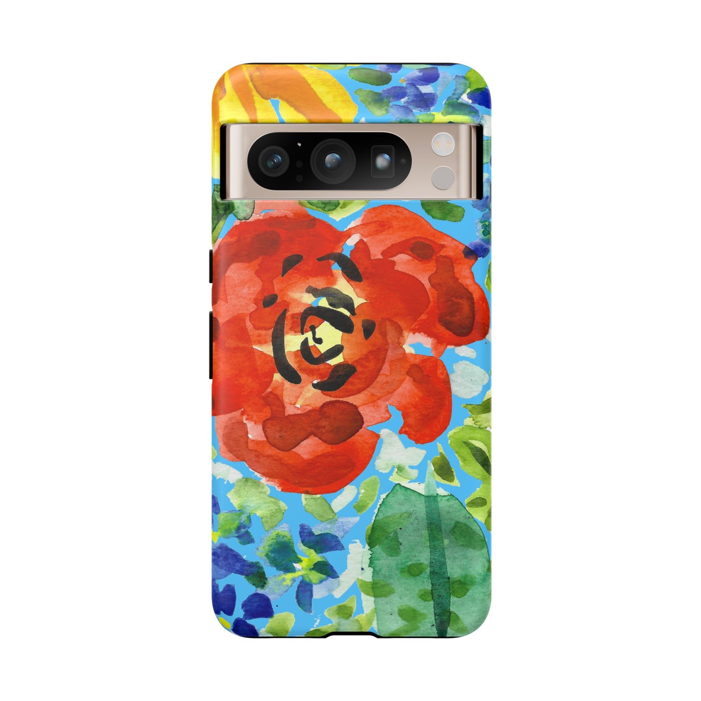 Vibrant Floral Phone Case - Tough Cases with Colorful Rose Design