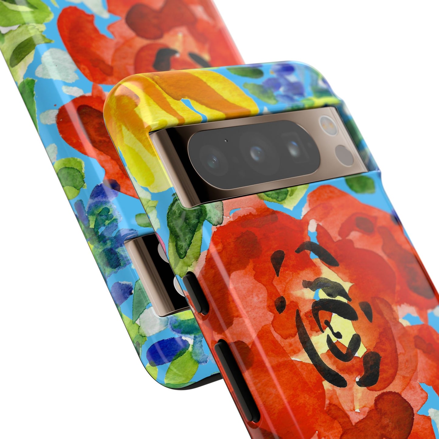Vibrant Floral Phone Case - Tough Cases with Colorful Rose Design
