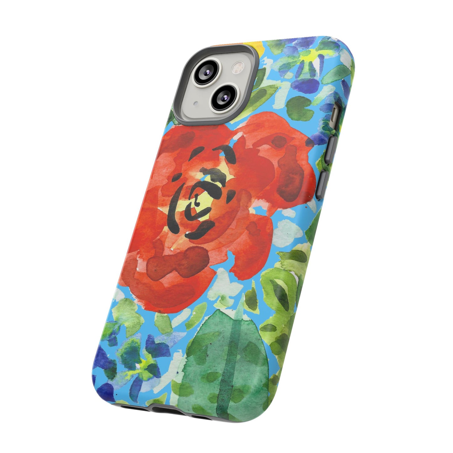 Vibrant Floral Phone Case - Tough Cases with Colorful Rose Design
