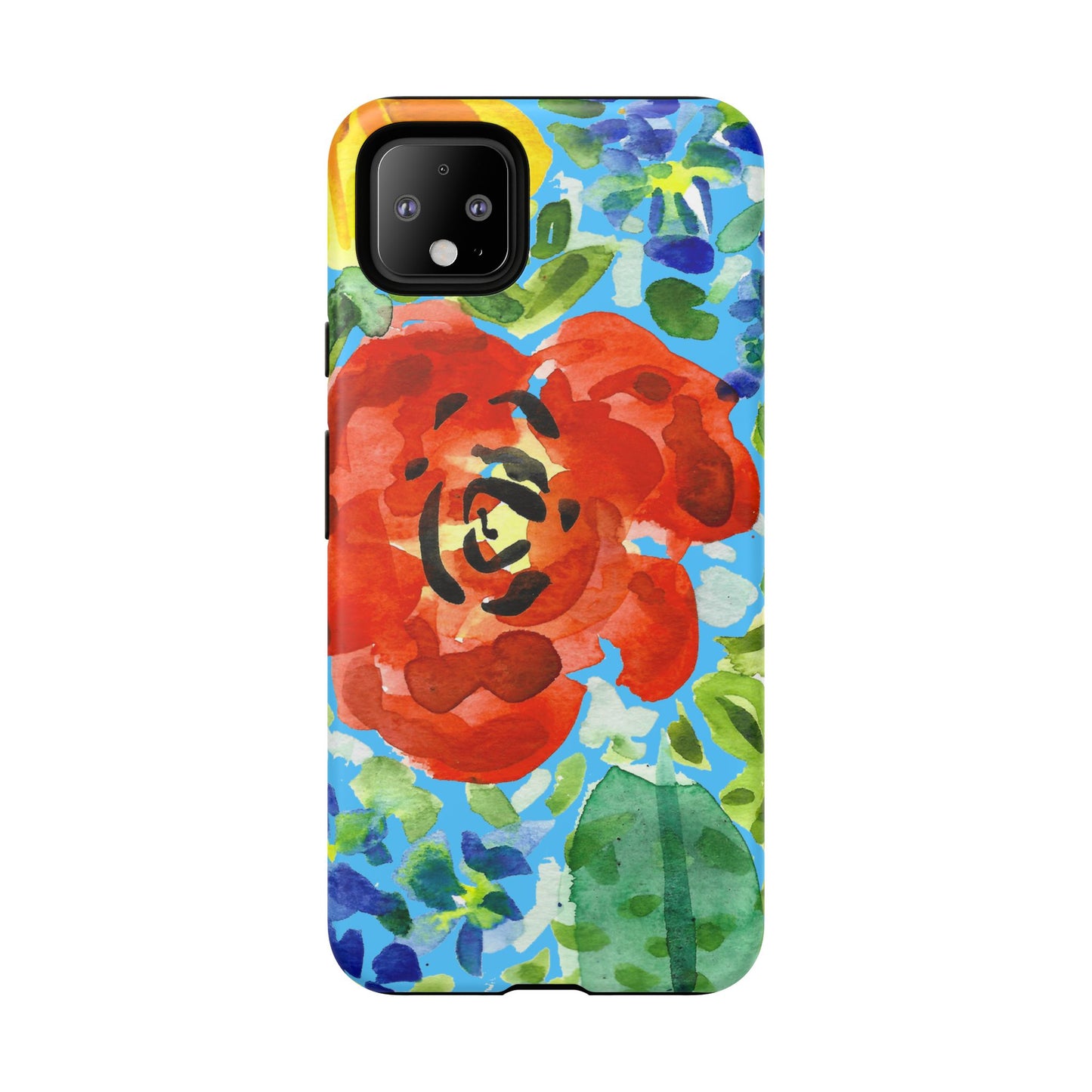 Vibrant Floral Phone Case - Tough Cases with Colorful Rose Design