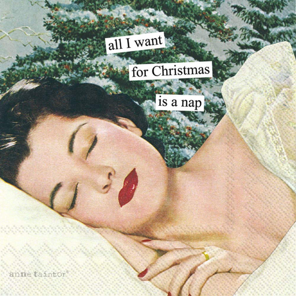 Holiday Cocktail Napkins - All I Want for Christmas is a Nap