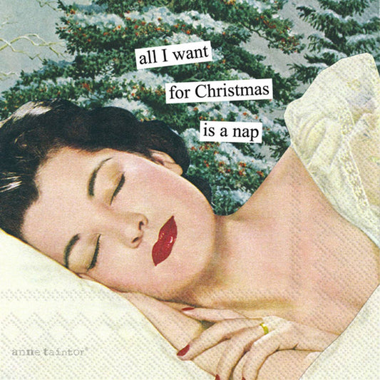 Holiday Cocktail Napkins - All I Want for Christmas is a Nap